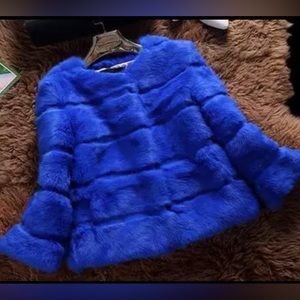 Blue Jacket Rabbit Fur